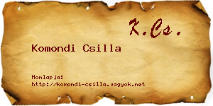 Komondi Csilla névjegykártya