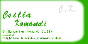 csilla komondi business card